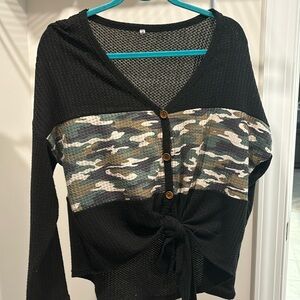 Camo Black Long Sleeve Shirt